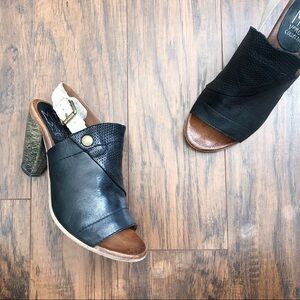 Miz Mooz • Millicent slingback heels sandals open toe leather black silver